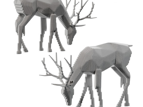 New Chinese art sculpture Fawn-cr 3D Модель