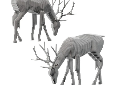 New Chinese art sculpture Fawn-cr 3D Model