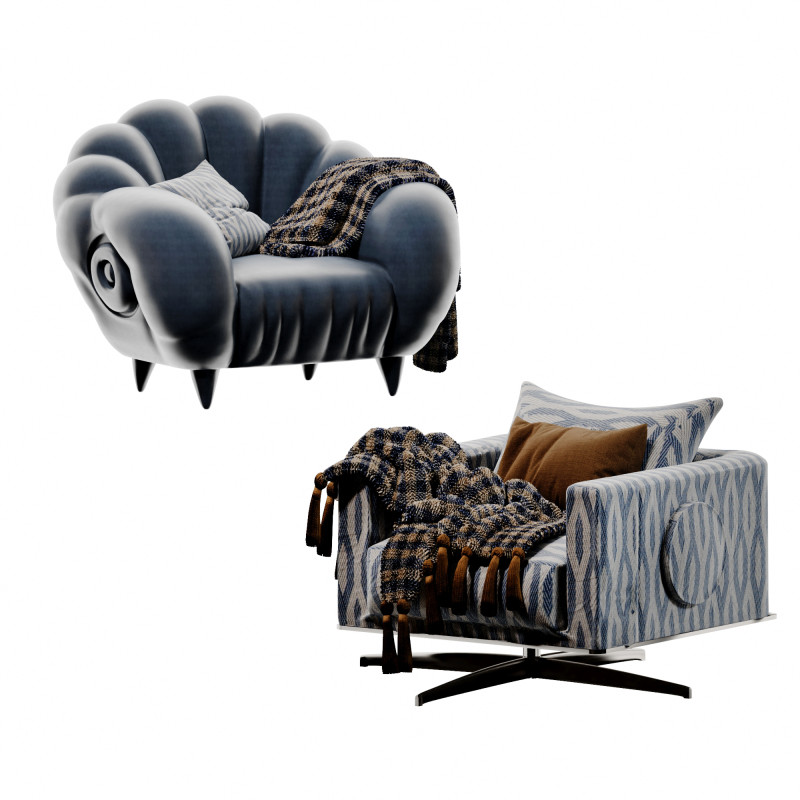 Modern Italian lounge side chairs-cr 3D Model .c4d .max .obj .3ds .fbx .stl .blend 