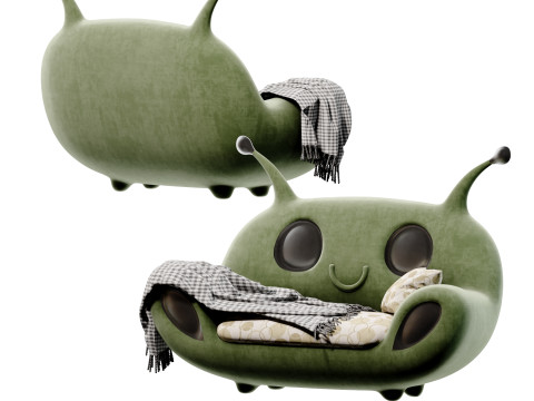 Modern childrens cartoon two-seater sofa 3Dモデル