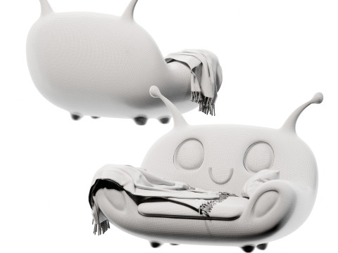Modern childrens cartoon two-seater sofa 3D Модель