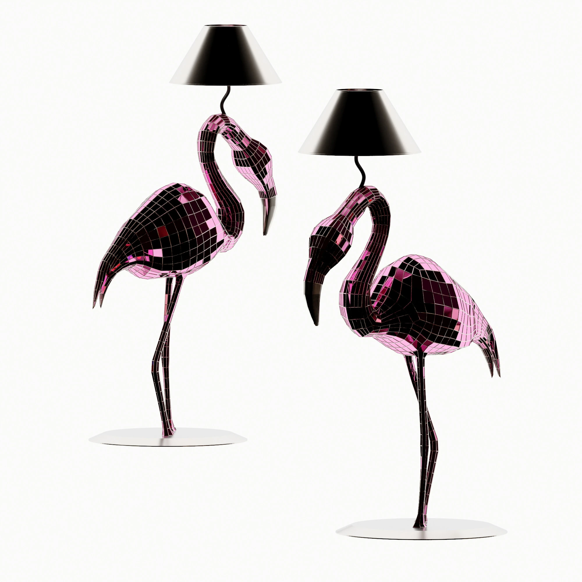 Modern metal flamingo floor lamp 3D Model .c4d .max .obj .3ds .fbx .stl .blend