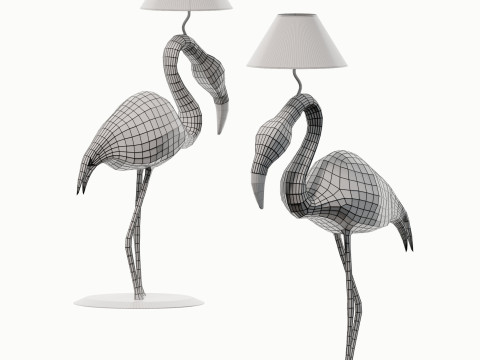Modern metal flamingo floor lamp Model 3D