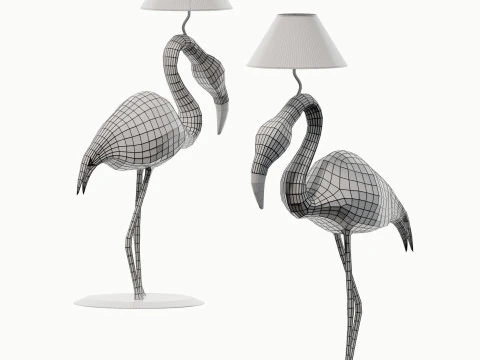 Modern metal flamingo floor lamp 3D Model