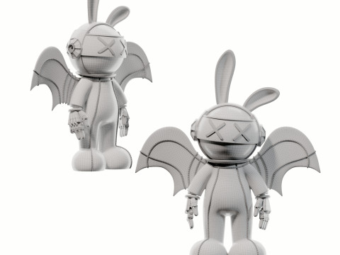 Modern trend winged figure sculpture-cr Modello 3D