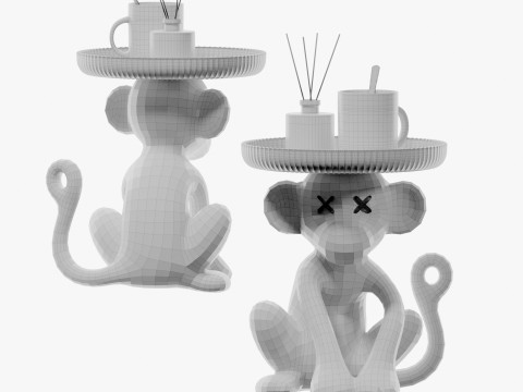 Modern metal monkey side table-cr 3D Model