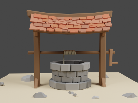 Wishing well low poly 3D Модель