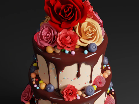 Wedding Cake 3D Model