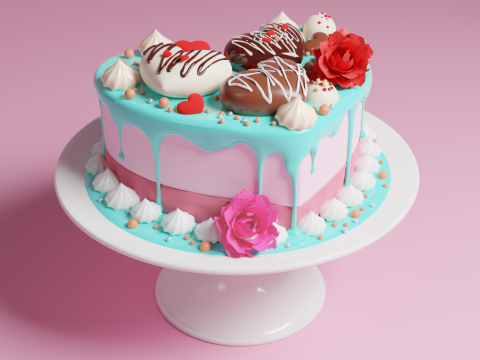 Heart Cake Modello 3D