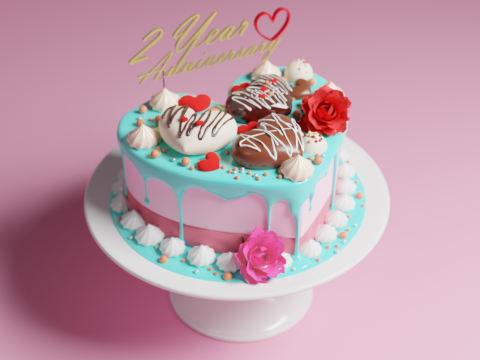 Heart Cake 3D Model