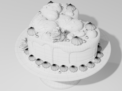 Heart Cake 3D Model