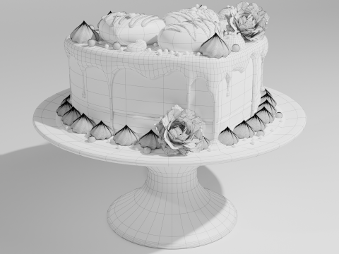 Heart Cake 3D Model