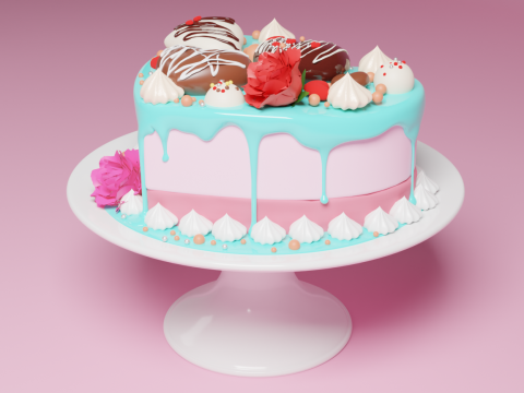 Heart Cake 3D Model