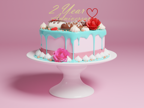 Heart Cake 3D Model