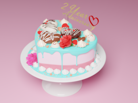 Heart Cake 3D Model