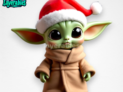 Santa Baby Yoda Chibi-Style - Holiday Edition STL Modelo de Impressão 3D