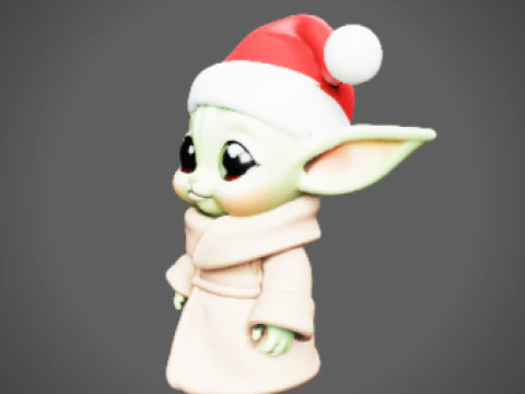 サンタベイビーヨーダ ちびスタイル ホリデーエディション STL 3Dプリントモデル