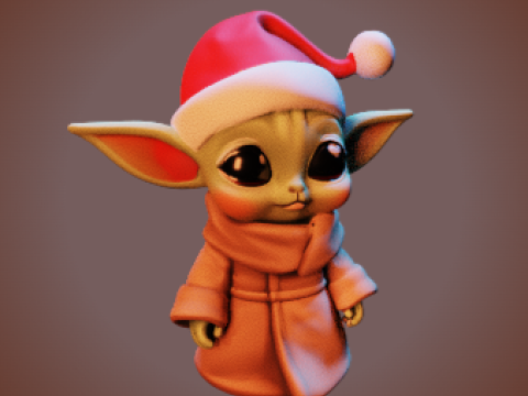 Santa Baby Yoda Chibi-Style - Holiday Edition STL 3Dプリントモデル