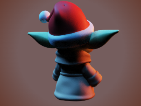 Santa Baby Yoda Chibi-Style - Holiday Edition STL 3Dプリントモデル