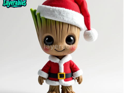 Santa Groot Chibi-Style - Holiday Edition STL Modelo de Impressão 3D
