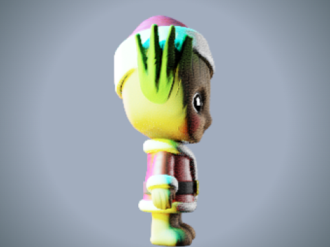 Santa Groot Chibi-Style - Holiday Edition STL 3Dプリントモデル