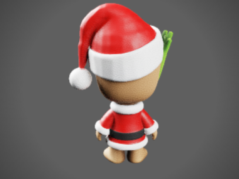 Santa Groot Chibi-Style - Holiday Edition STL 3Dプリントモデル