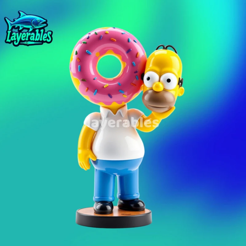 Homer Simpson estilo Chibi com cabe&ccedil;a de donut - modelo 3D para impress&atilde;o Modelo de Impressão 3D .c4d .max .obj .3ds .fbx .stl .blend 