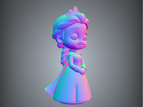 Chibi-Style Elsa from Frozen - 3D Printable Model 3D Print Model