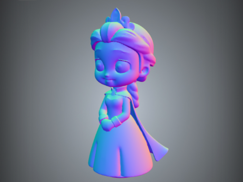 Chibi-Style Elsa from Frozen - 3D Printable Model 3D Print Model