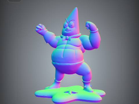 Unleash the ultimate superhero version of Patrick Star with this bold and dynamic Chibi-style 3D 3D Print Model