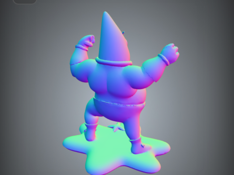 Unleash the ultimate superhero version of Patrick Star with this bold and dynamic Chibi-style 3D 3D Print Model