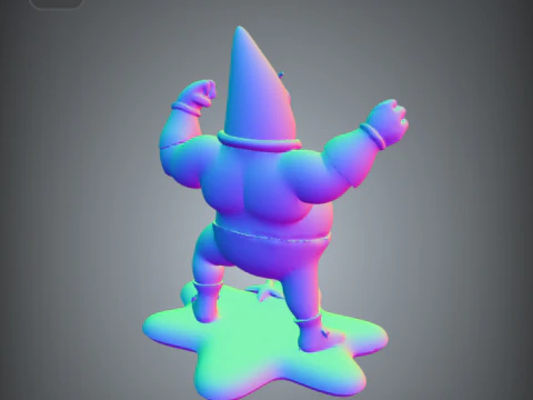 Unleash the ultimate superhero version of Patrick Star with this bold and dynamic Chibi-style 3D 3D Print Model