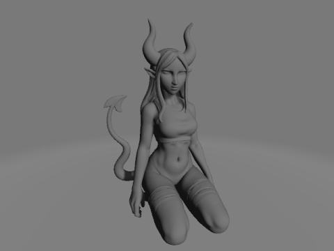 Demon girl - devil wear 3D Модель
