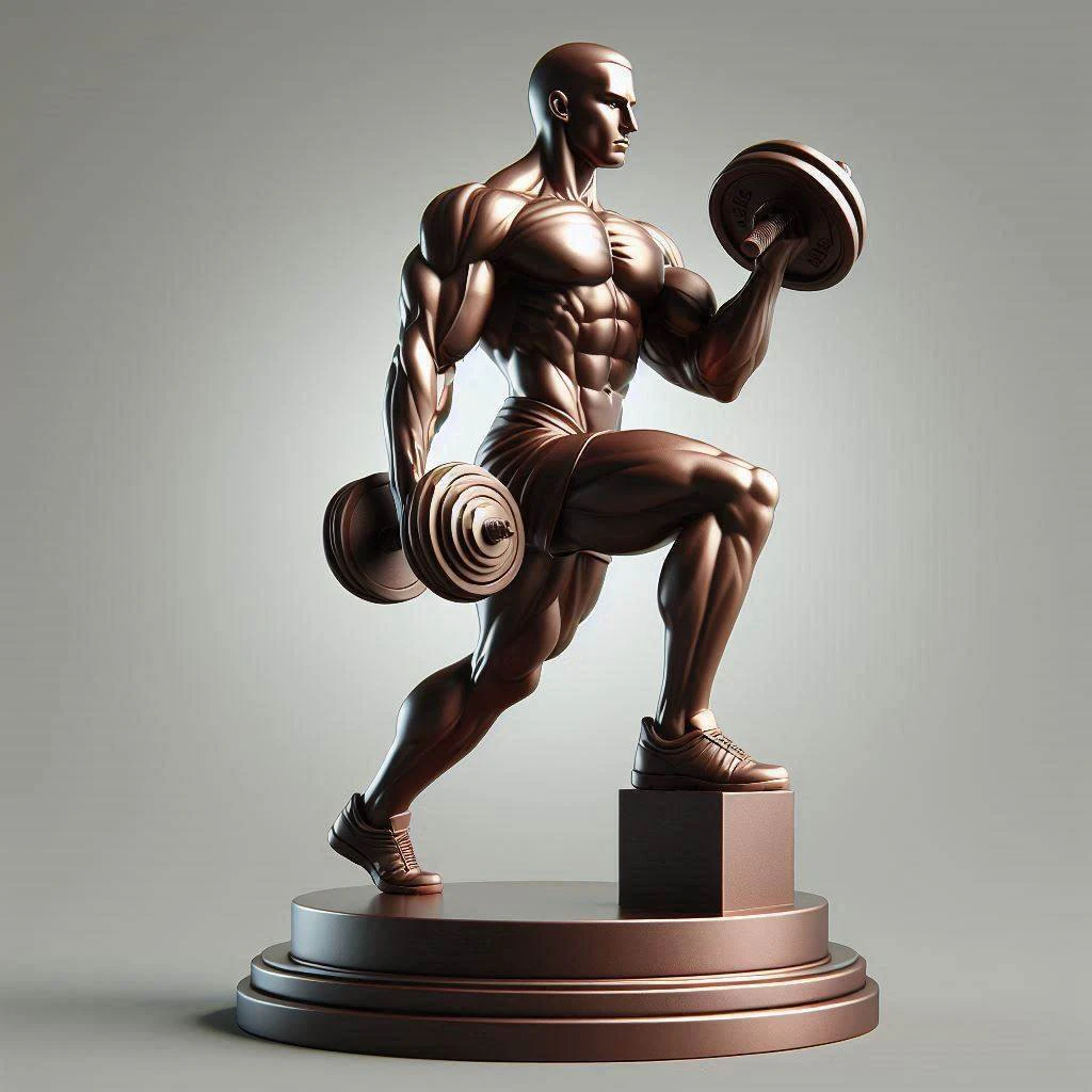 Muscular Figure Lifting 3D Print Model .c4d .max .obj .3ds .fbx .stl .blend