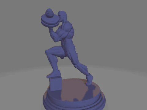 Muscular Figure Lifting 3D Print Model