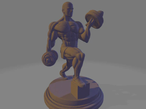 Muscular Figure Lifting 3D Print Model