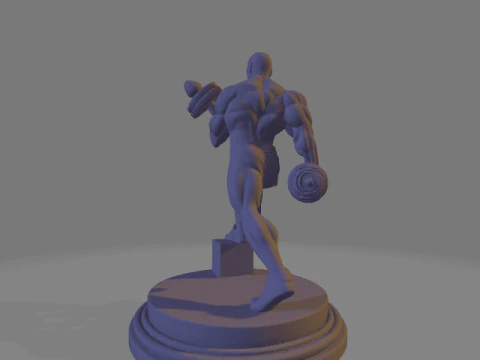 Muscular Figure Lifting 3D Print Model