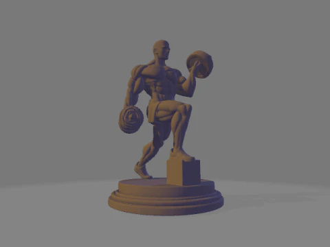 Muscular Figure Lifting 3D Print Model