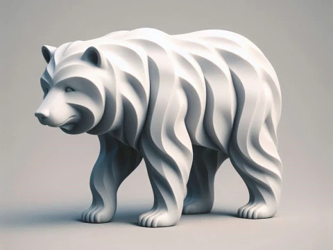 Scultura stilizzata di orso a strati Modello di stampa 3D