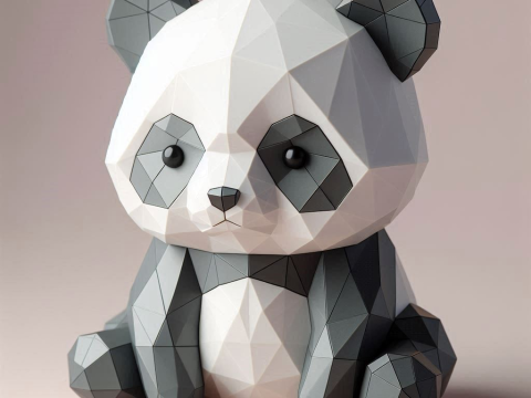 Low poly panda 3D प्रिंट मॉडल