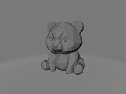 Low-Poly-Panda 3D Druckmodell