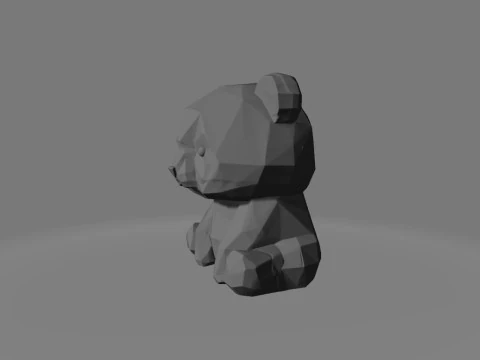 Low-Poly-Panda 3D Druckmodell