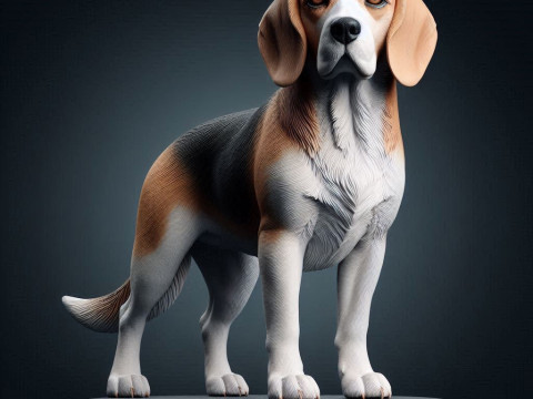 Beagle Dog Statue without stand Modelo de impresión 3D
