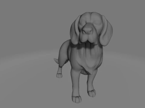 Beagle Dog Statue without stand 3D Print Model