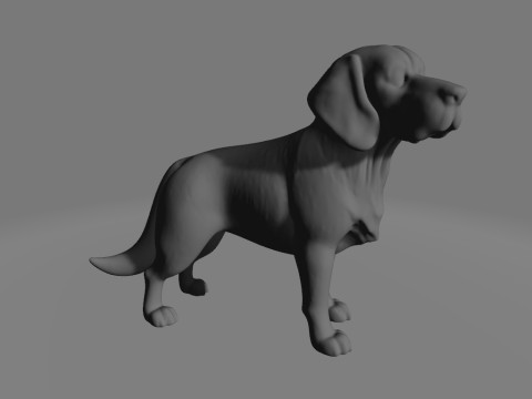 Beagle Dog Statue without stand Modelo de impresión 3D