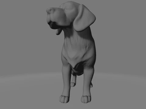 Beagle Dog Statue without stand 3D Print Model