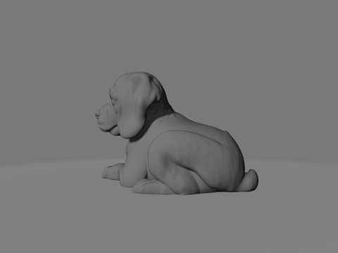 StatuesBeagle sitting Dog Statue 3D Modèles 3D en vedette