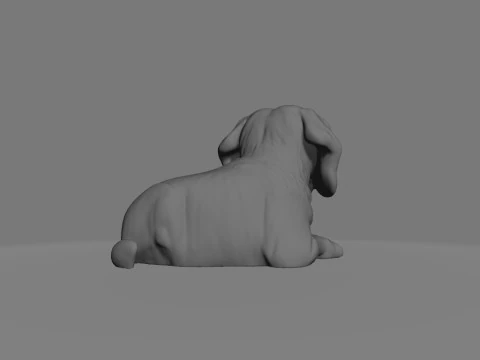 StatuesBeagle sitting Dog Statue 3D 3D Print Model