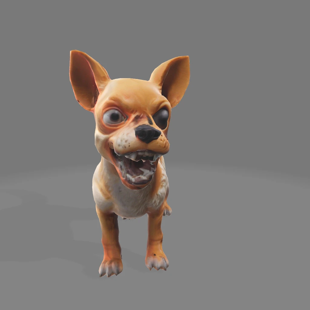 Angry Chihuahua dog 3D Print Model .c4d .max .obj .3ds .fbx .stl .blend