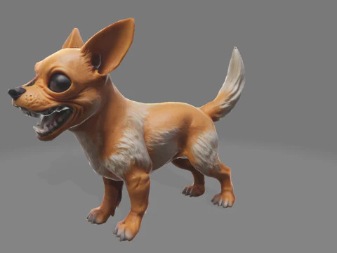 Angry Chihuahua dog 3D Print Model